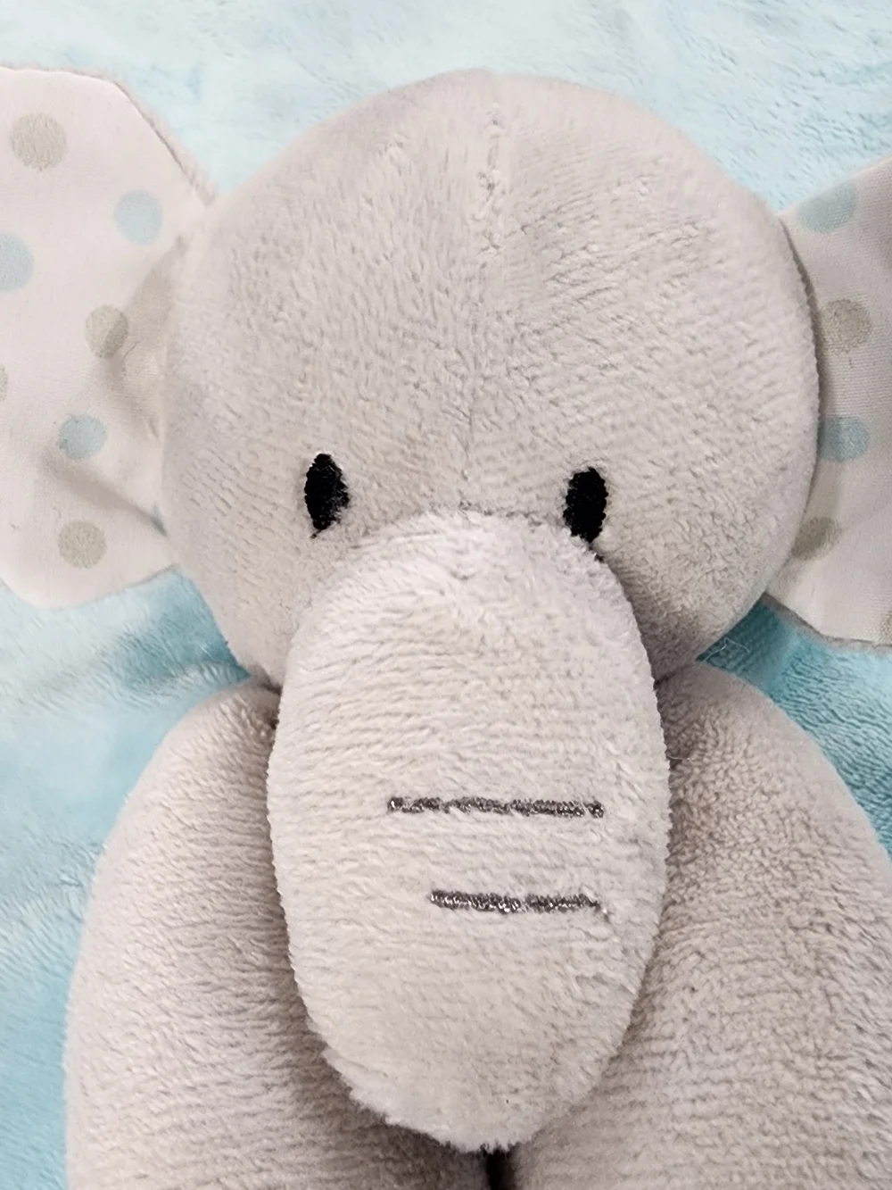 Baby Lovie Elephant Plush Security Blanket Teether Crinkle Ears Stuffed Animal